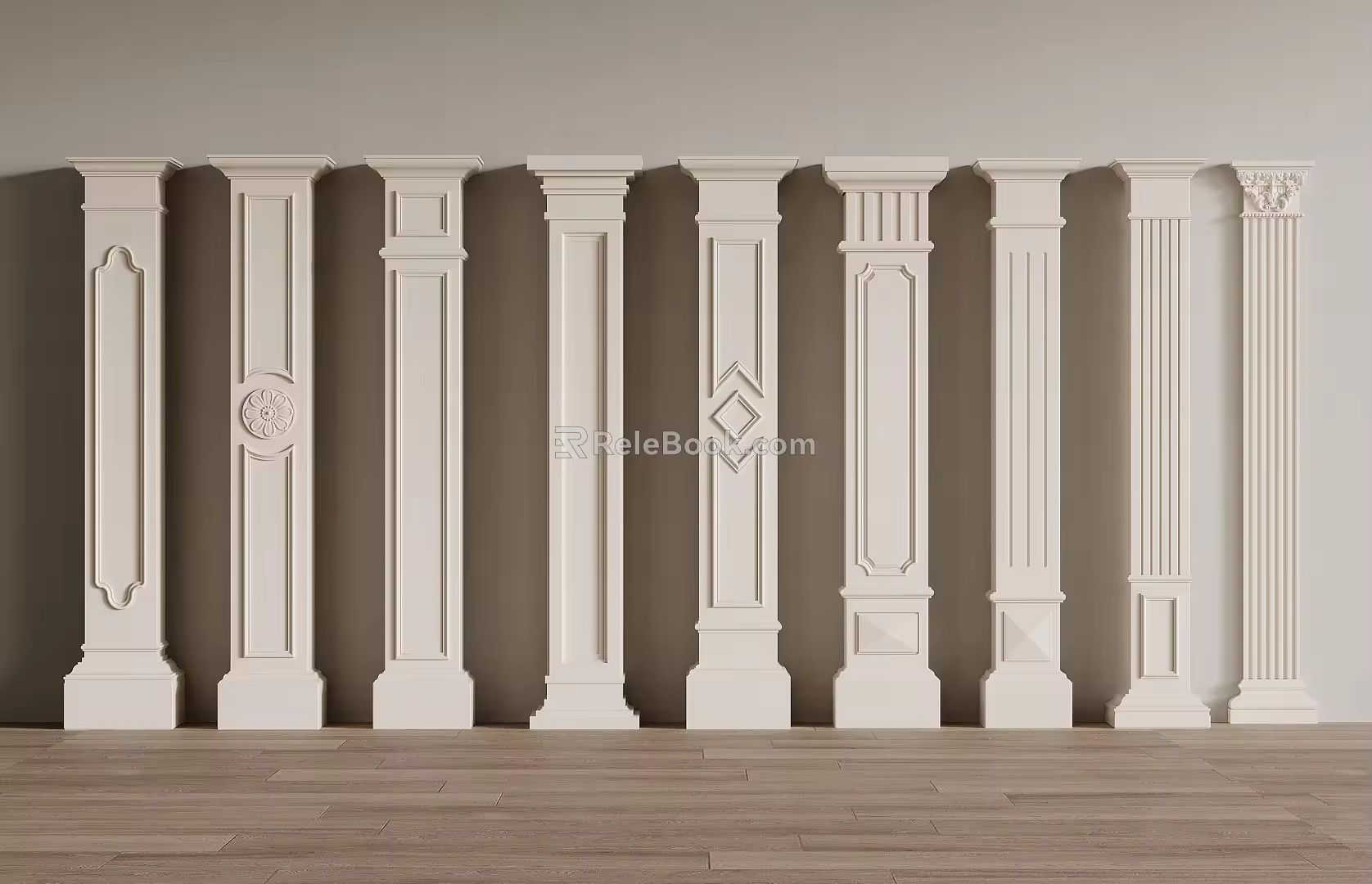 French Cream Roman Column 3d model