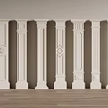 French Cream Roman Column 3d model