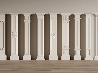 French Cream Roman Column 3d model