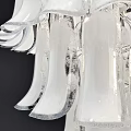Elegant Transparent Glass Chandelier With Layered Petal Shaped Design For Modern Interior