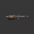 Unique Steampunk Gun With Wooden Handle Metal Barrel Round Colorful Decorative Components