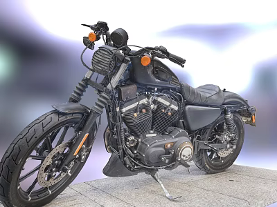 Black Classic Motorcycle With Leather Seat Chrome Accents Spoked Wheels And Handlebar Design 3d model