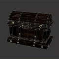 Vintage Wooden Treasure Chest With Metal Bands And Lock Details