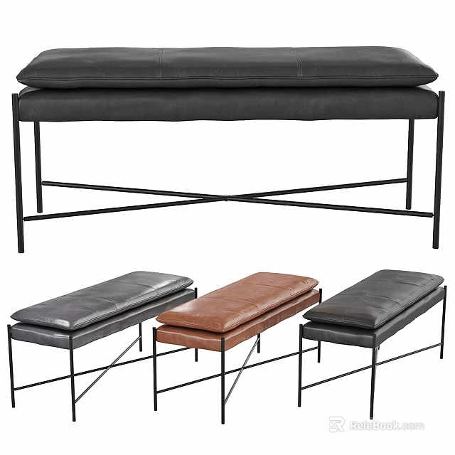 Modern Leisure Chairs With Leather Upholstery And Metal Frame In Multiple Colors 3d model 