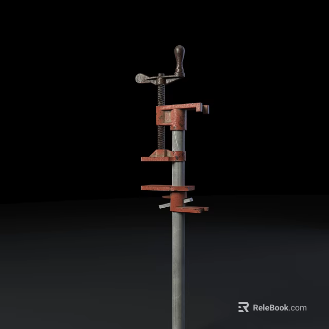 Heavy Duty Metal Frame Clamp With Wooden Handle For Workshop Hardware Tool 3d model 