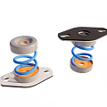 Shock Absorber Devices With Blue Springs Orange Centers Gray And Black Bases
