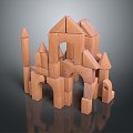 Modern Building Blocks Toy Building Blocks Toy Building Blocks Castle Wood Castle 3d model