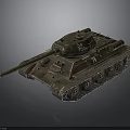 Military Armored Tank With Camouflage Paint Large Gun Barrel Tracks And Turret