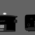 Modern Black Kitchen Daily Electrical Appliances Including Cuisinart Toaster And Food Processor With Sleek Design