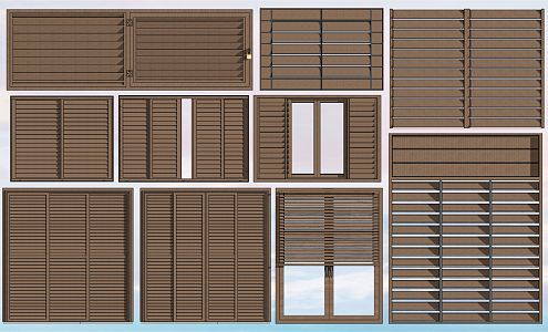 modern blinds wooden blinds window 3d model