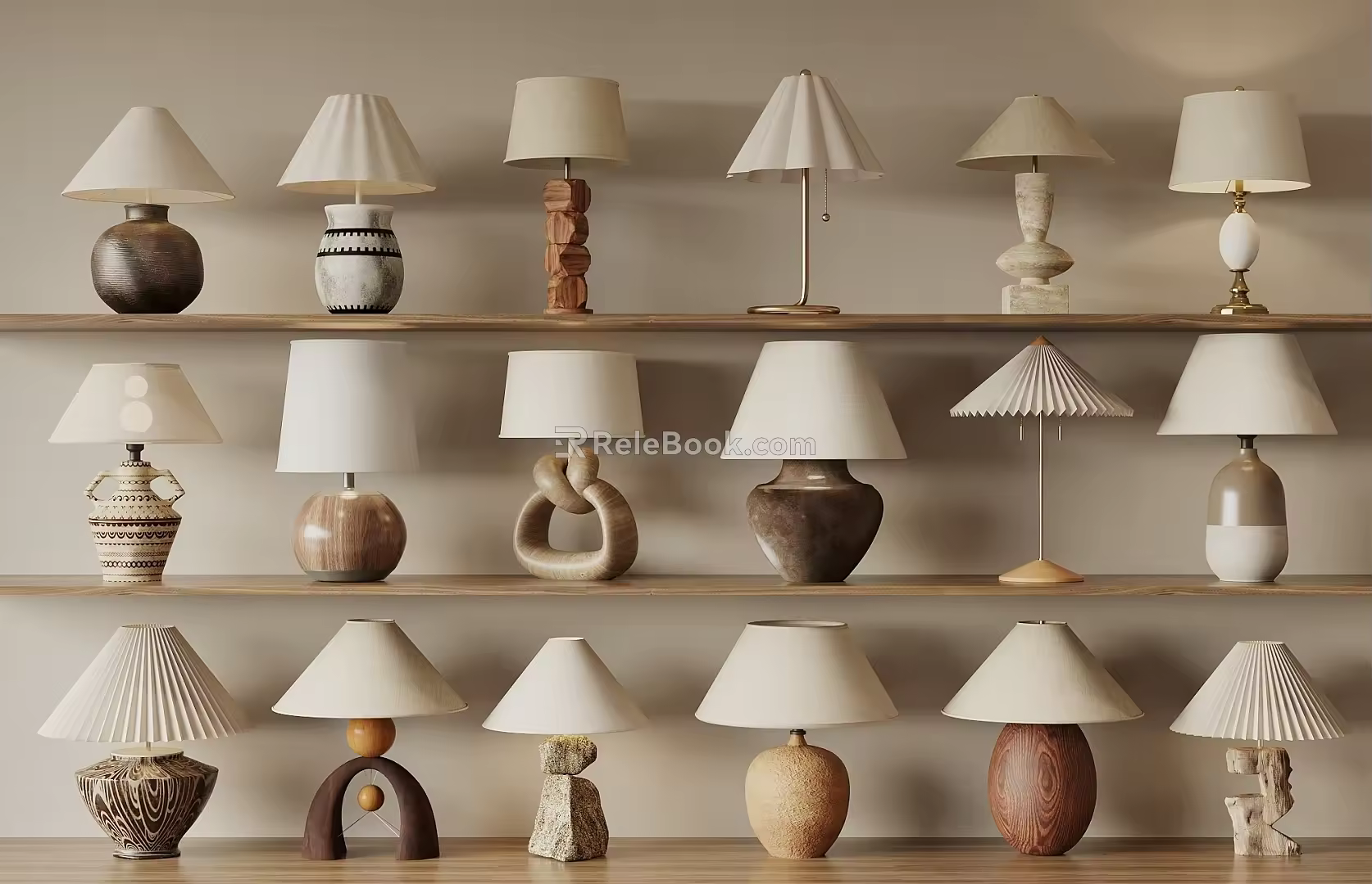 The ancient style table lamp 3d model