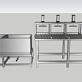 Stainless Steel Industrial Equipment Workbench With Sink And Grill Top Rack