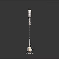 Metal Tower Structure With Circular Base Layered Sections And Slender Antenna