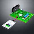 High Performance Computer Motherboard With SSD Cooling Fan And Electronic Components 3d model