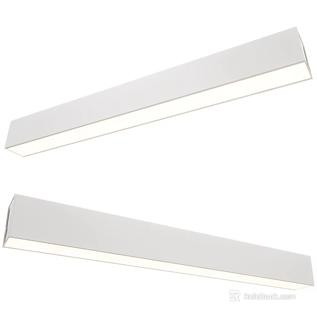 Modern Linear White Chandeliers With Sleek Design And LED Lighting For Ceiling 3d model