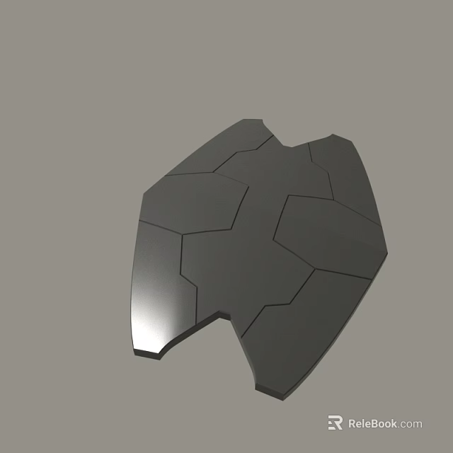 Black Irregular Polygon Shaped Object With Geometric Panel Surface Design 3d model 