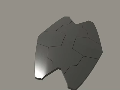 Black Irregular Polygon Shaped Object With Geometric Panel Surface Design 3d model