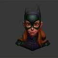 Game Movie Character Design Featuring Purple Helmet Black Mask Green Eyes Red Hair Purple Outfit