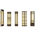 Outdoor Exterior Lights With Various Geometric Patterns And Metal Frames 3d model