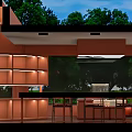 Mongolian Elements Cafe Modern Cafe 3d model