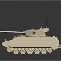 Light Colored Armored Tank 3D Render With Turret And Antennas 3d model