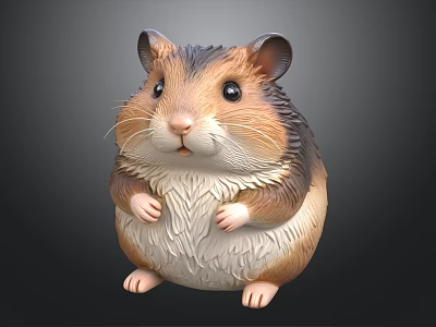 Cute Hamster Figurine Ornament Decoration Set For Home Decor 3d model