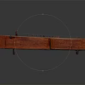 Traditional Wooden String Musical Instrument with Strings and Tuning Pegs on Black Background with Reflection