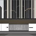 Modern High Rise Residential Buildings In Urban Area With Green Spaces And Water Features