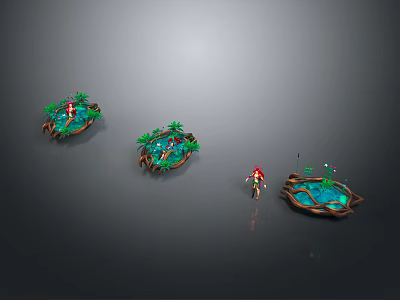 Reservoir Dam Pond Pond Hut House Cartoon House Animation House Animation House 3d model