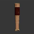 Cylindrical Decorative Column Featuring Copper And Red Metallic Layers And Smooth Surface