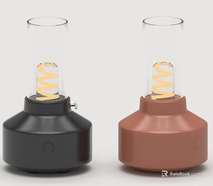 Smart Machine With Black And Brown Base Transparent Glass Cover And Spiral Glowing Element 3d model 