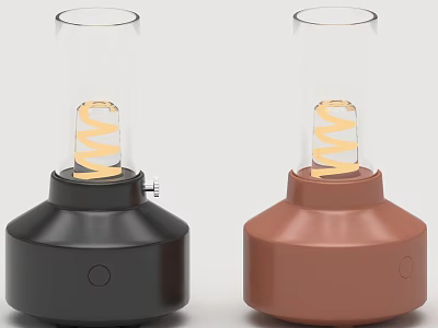 Smart Machine With Black And Brown Base Transparent Glass Cover And Spiral Glowing Element 3d model