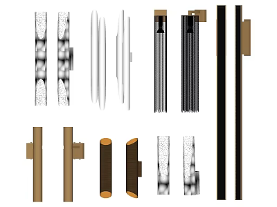 Modern Minimalist Wall Lamps In White Black Brown With Cylindrical Striped Shapes 3d model