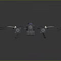 Aerospace Drone With Four Propellers Blue Components And Cables For Space Exploration