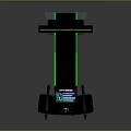 Arcade Game Machine With Dual Gun Controllers Game Display Screen And Green LED Light Accents