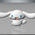 Cute White Cartoon Creature With Big Floppy Ears Blue Eyes And Pink Cheeks