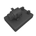 Black Industrial Mechanical Device With Base Plate Rotary Component And Mounting Posts