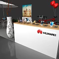 HUAWEI Brand Photo Check in Spot With White Umbrella Tables Chairs And Red Balloons