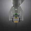 Industrial Equipment Hanging Track System With Green And White Components And Chains