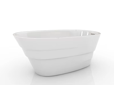 Modern White Freestanding Bathtub With Sleek Design And Smooth Curved Edges 3d model