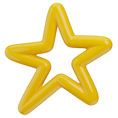 Stylish Yellow Star Shaped Decorative Ornaments Set for Home Tabletop Decor 3d model