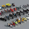 Various Types of Motorcycles Including Sports Bikes Scooters and Off Road Models