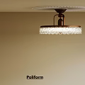 Poliform Modern Ceiling Pendant Light With Crystal Shade And Metal Frame 3d model