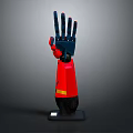 Red Blue Robotic Mechanical Arm Design With Black Base Structure