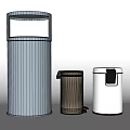 Modern trash can Household trash can Public trash can 3d model
