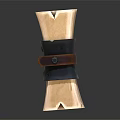 Rolled Wooden Like Object With Black And Brown Leather Straps 3d model