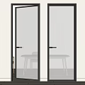 Modern Interior Hinged Doors With Ribbed Glass And Black Metal Frames Design