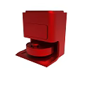Red Plastic Pedal Trash Bin With Secure Lid For Home Kitchen Use