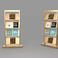 Modern Wooden Display Shelves Multi Layer Design with Books and Brochures