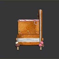 Candy Themed Orange Chair With Chocolate Block Backrest Striped Armrests And Donut Decorations